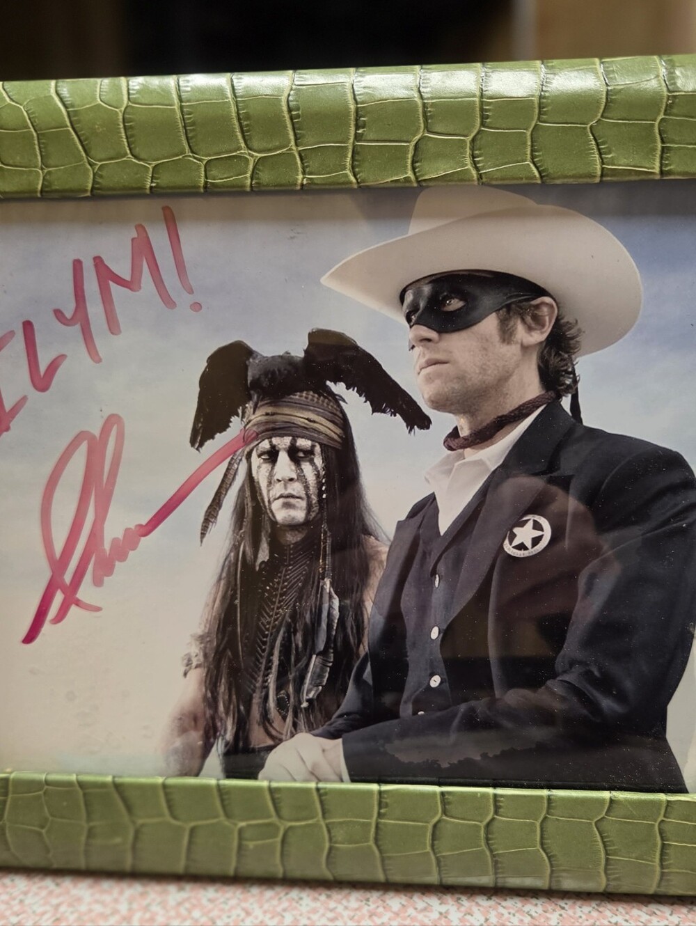 Armie Hammer Signed "The Lone Ranger" Photo - Inscribed "ILYM!" Framed